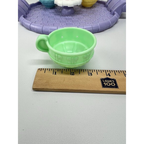 Vintage 2000 Fisher Price Musical Tea Set Dishes Cups Plates Spoons Platter - Picture 8 of 9